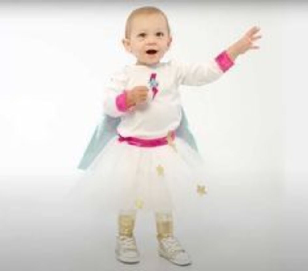 Pottery Barn Kids NEW Pink Amazing Girl Superhero 0-6 Months